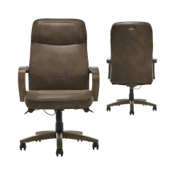 Thomasville Furniture Lockhart Ergonomic Bonded Leather Swivel Executive Chair, Brown (51494-BRN)