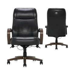 Thomasville Furniture Lockhart Ergonomic Bonded Leather Swivel Executive Chair, Black (51494-BLK)