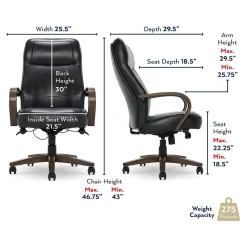 Thomasville Furniture Lockhart Ergonomic Bonded Leather Swivel Executive Chair, Black (51494-BLK)