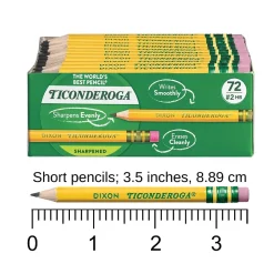 Ticonderoga Golf Pre-Sharpened Wooden Pencil, 2.2mm, #2 Medium Lead, 72/Pack (13472)