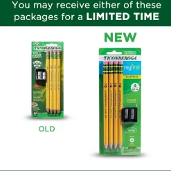 Ticonderoga My First Pre-Sharpened Wooden Pencil, 1.3mm, #2 Medium Lead, 4/Pack (X33309X)