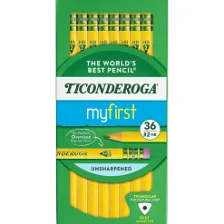 Ticonderoga My First Tri-Write Wooden Pencil, #2 Soft Lead, 36/Pack (X13082)