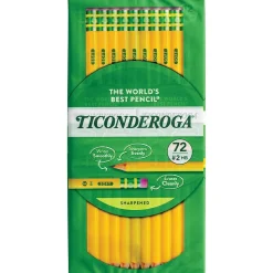 Ticonderoga Pre-Sharpened Wooden Pencil, 2.2mm, #2 Soft Lead, 72/Pack (X13972)