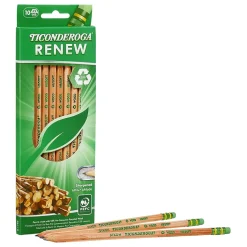 Ticonderoga Renew Wooden Pencil, 0.7mm, #2 Medium Lead, 10/Pack, 6 Packs/Bundle (DIX96110-6)