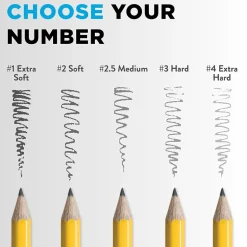 Ticonderoga The World's Best Pencil Wooden Pencil, 2.2mm, #2.5 Medium Lead, Dozen (X13885X)