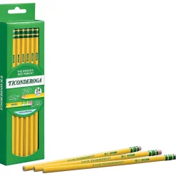 Ticonderoga The World's Best Pencil Wooden Pencil, 2.2mm, #2 Soft Lead, 2 Dozen (X13924X)