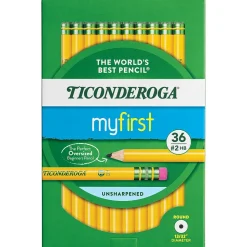Ticonderoga Wooden Pencil, 0.7mm, #2 Medium Lead, 3 Dozen (DIX33336)
