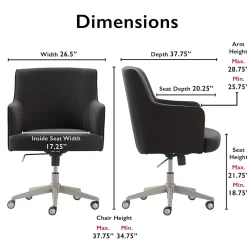 Tommy Hilfiger Belmont Ergonomic Twill Swivel Executive Chair, Gray (CHR10061B)