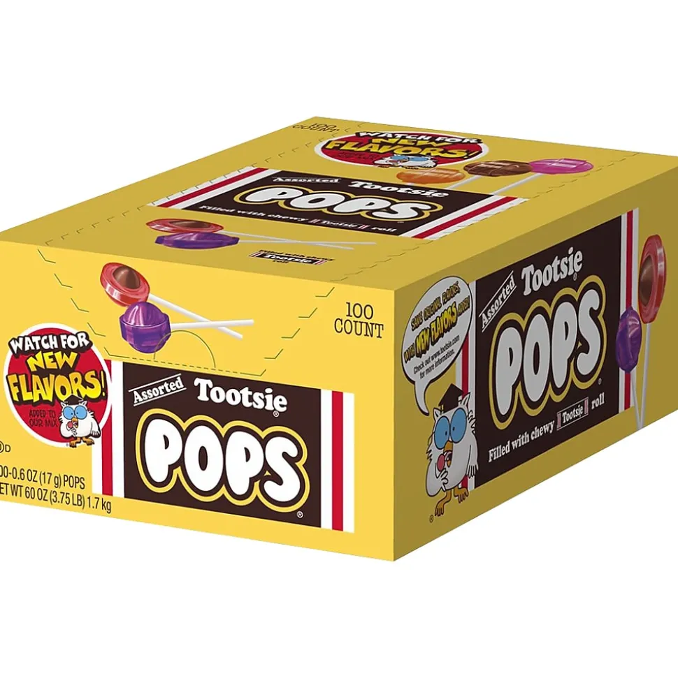 Tootsie Roll Pops Lollipops, Assorted Flavors, 60 oz., 100 Pieces (TOO508)