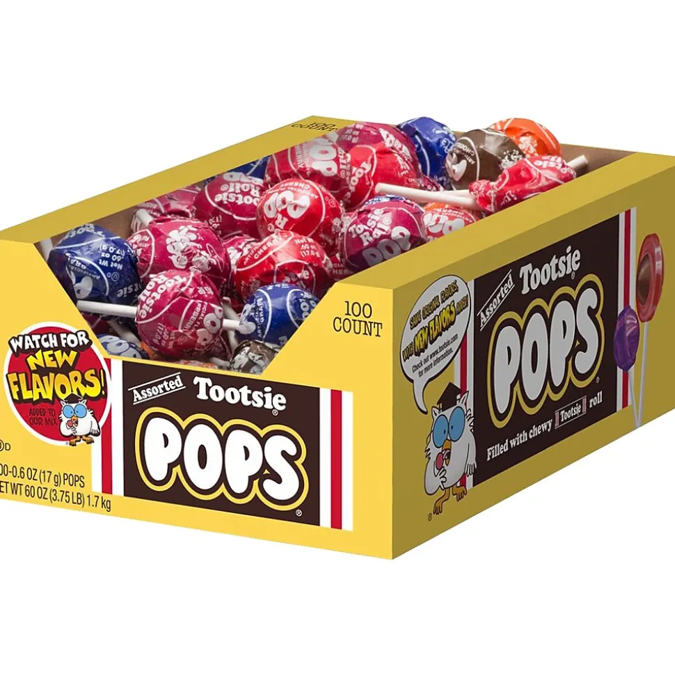 Tootsie Roll Pops Lollipops, Assorted Flavors, 60 oz., 100 Pieces (TOO508)