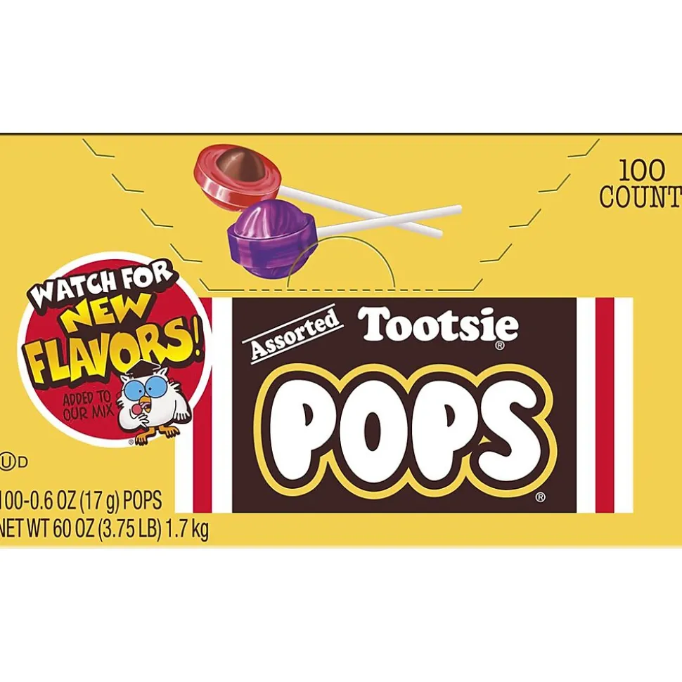 Tootsie Roll Pops Lollipops, Assorted Flavors, 60 oz., 100 Pieces (TOO508)