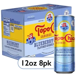 Topo Chico Sabores Blueberry Hibiscus Sparkling Water, 12 oz., 8 Cans/Pack (412570)