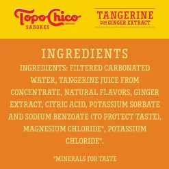 Topo Chico Sabores Tangerine Ginger Sparkling Water, 12 oz., 8 Cans/Pack (412571)