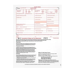 TOPS 2024 W-3 Tax Form, 1-Part, 25 Forms/Pack (LW325)