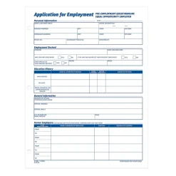 TOPS® Application for Employment, 2-Sided, 8-1/2 x 11", 50 Sheets/Pad, 2 Pads/Box (32851)
