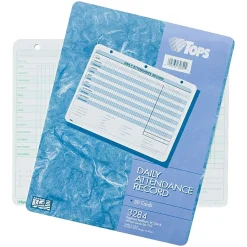 TOPS® Daily Attendance Record, Ruled, 1-Part, White, 11" x 8 1/2", 50/Pk 93284)