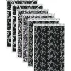 TOPS Designer Steno Pads, 6" x 9", Gregg Ruled, Black/White, 80 Sheets/Pad, 6 Pads/Pack (80230)