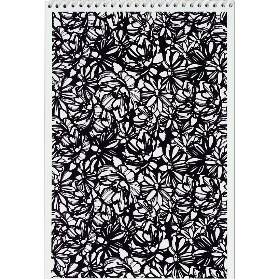 TOPS Designer Steno Pads, 6" x 9", Gregg Ruled, Black/White, 80 Sheets/Pad, 6 Pads/Pack (80230)