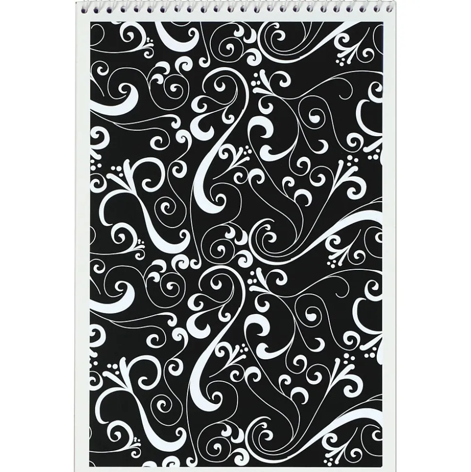 TOPS Designer Steno Pads, 6" x 9", Gregg Ruled, Black/White, 80 Sheets/Pad, 6 Pads/Pack (80230)