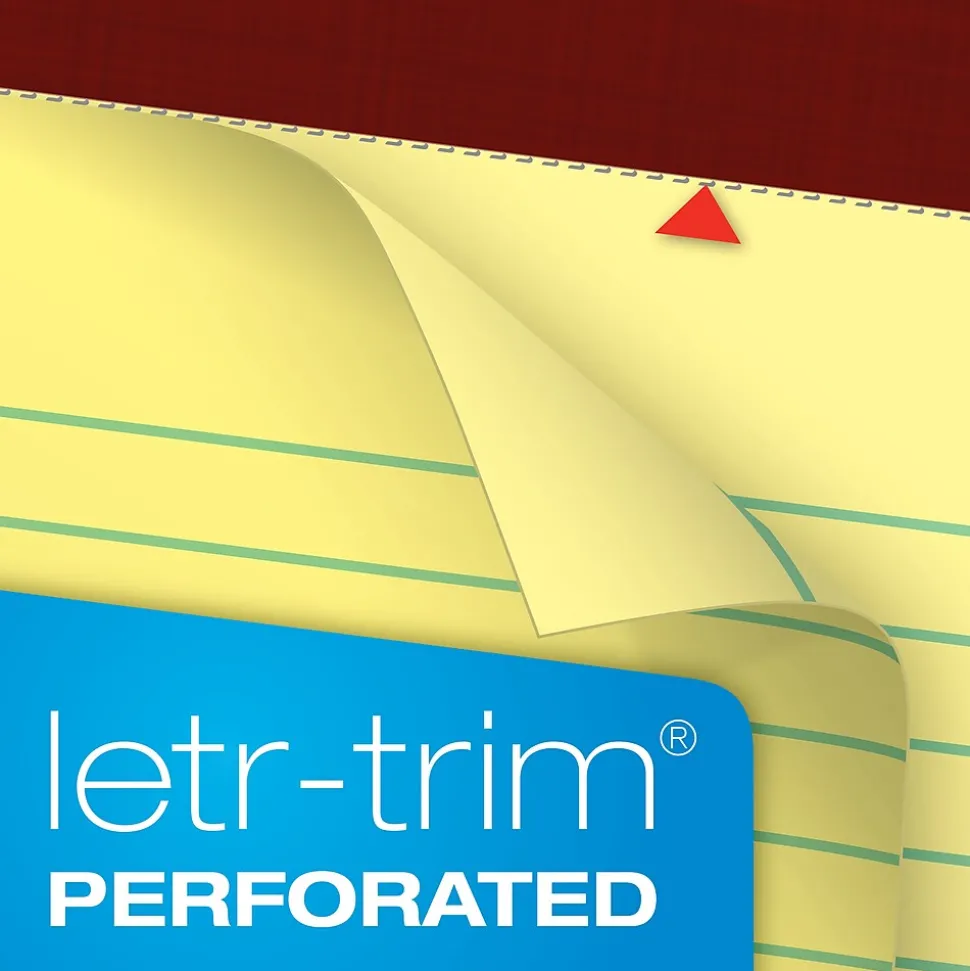 Tops Docket Gold Notepads, 5" x 8", Canary, 50 Sheets/Pad, 12 Pads/Pack