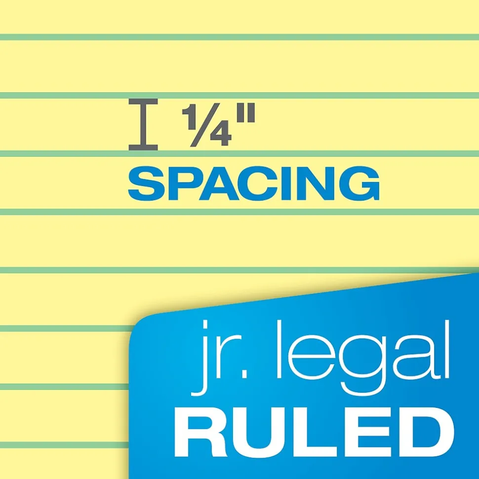 Tops Docket Gold Notepads, 5" x 8", Canary, 50 Sheets/Pad, 12 Pads/Pack