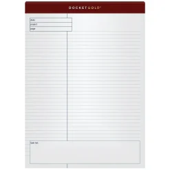 TOPS Docket Gold Notepads, 8.5" x 11.75", Quad, White, 40 Sheets/Pad, 4 Pads/Pack (TOP 77102)