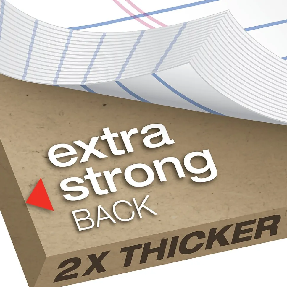 Tops Docket Gold Notepads, 5" x 8", White, 50 Sheets/Pad, 12 Pads/Pack (63910)