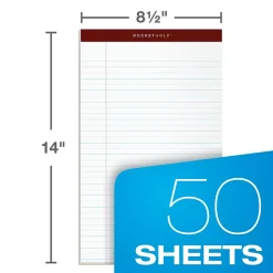 Tops Docket Gold Notepads, 8.5" x 14", White, 50 Sheets/Pad, 12 Pads/Pack (63990)