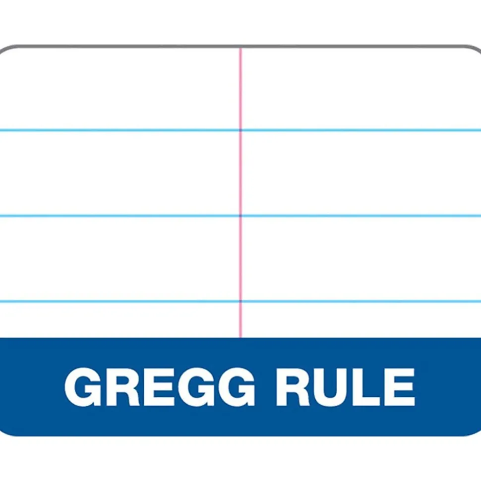 TOPS Docket Gold Steno Pad, 6" x 9", Gregg Ruled, White, 100 Sheets/Pad (99708)