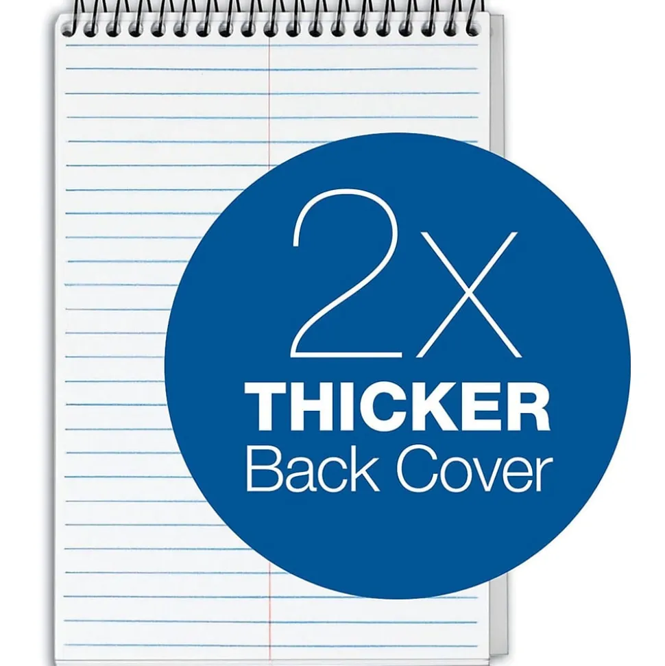 TOPS Docket Gold Steno Pad, 6" x 9", Gregg Ruled, White, 100 Sheets/Pad (99708)