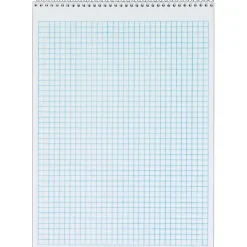 TOPS Docket Graph Pad, 8-1/2" x 11-3/4", 4 x 4 Graph Ruled, Blue, 70 Sheets/Pad (63801)