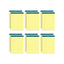 TOPS Docket Notepads, 8.5" x 11.75", Wide Ruled, Canary, 50 Sheets/Pad, 12 Pads/Pack (TOP63400)