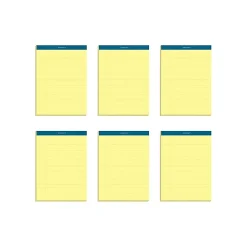 TOPS Docket Notepads, 8.5" x 11.75", Narrow Ruled, Canary, 100 Sheets/Pad, 6 Pads/Pack (TOP 63376)
