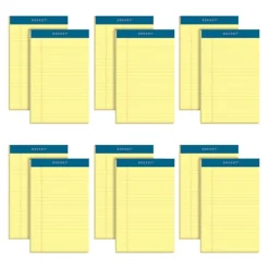 TOPS Docket Notepads, 5" x 8", Narrow Ruled, Canary, 50 Sheets/Pad, 12 Pads/Pack (TOP 63350)