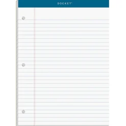 TOPS Double Docket Writing Tablet, 8-1/2" x 11-3/4", Legal Ruled, White, 100 Sheets/Pad (63379)