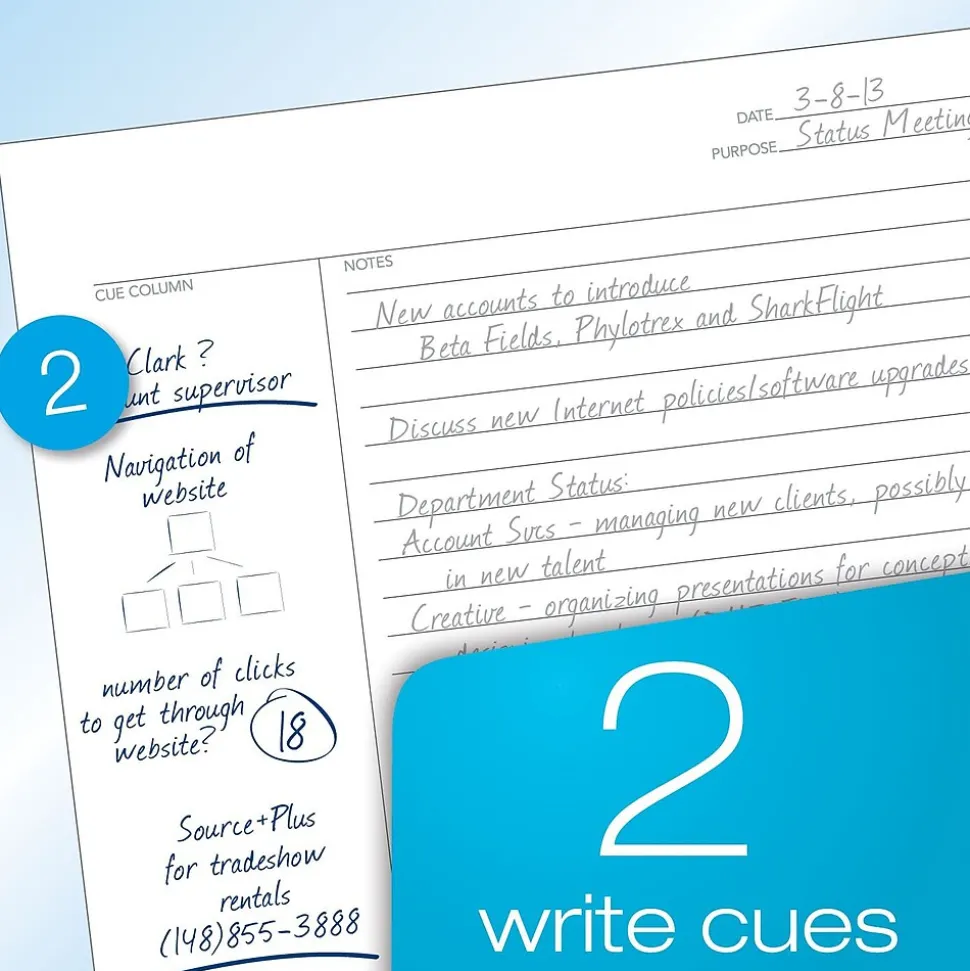 Tops® FocusNotes® Notepad, 5" x 8", White, 50 Sheets/Pad (77153)