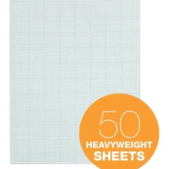 TOPS Graph Pad, 8.5" x 11", Graph Ruled, White, 50 Sheets/Pad (35041)
