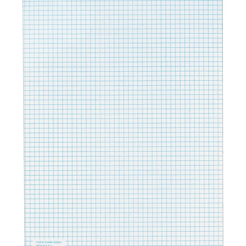 TOPS Graph Pad, 8.5" x 11", Quad Ruled, White, 50 Sheets/Pad (33051)