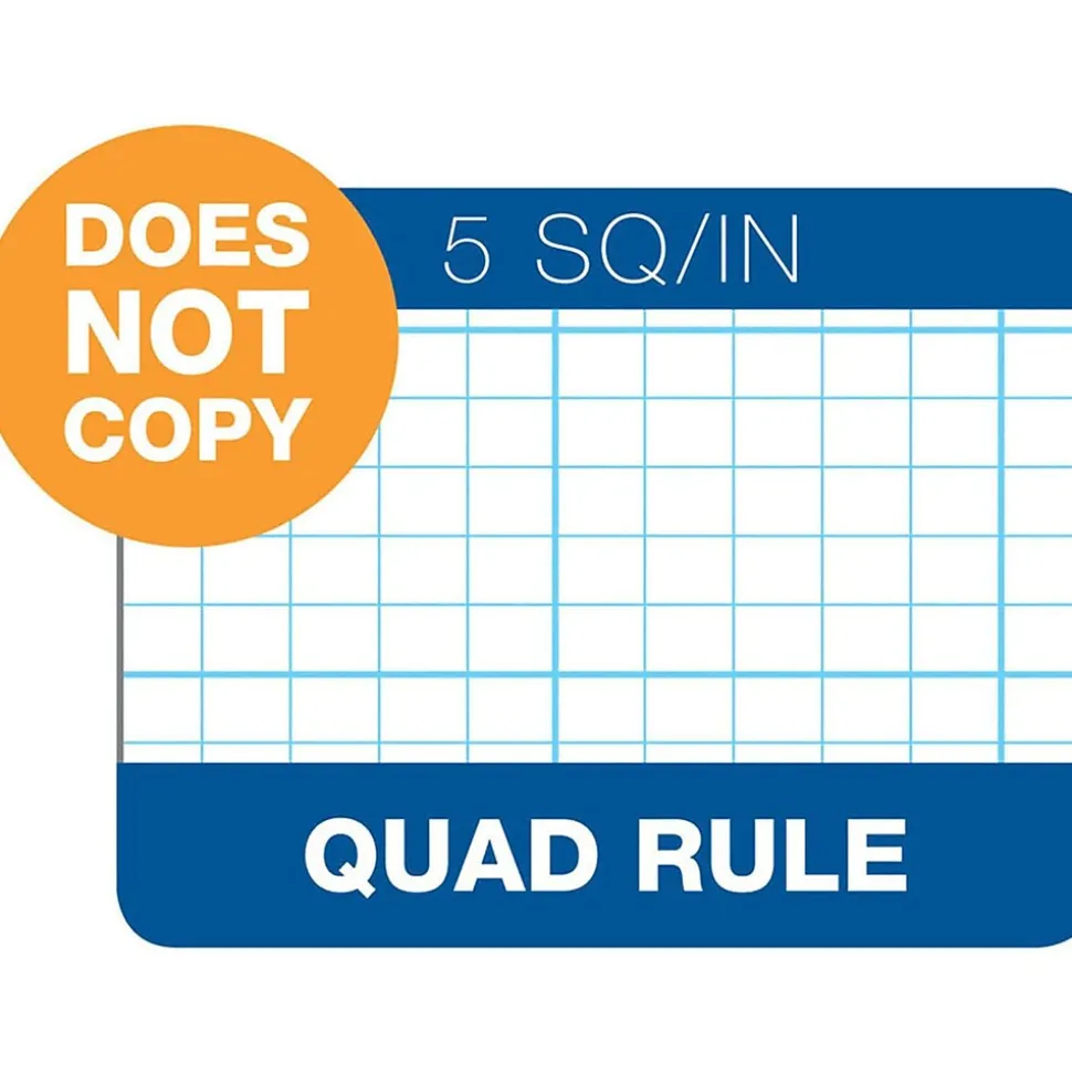 TOPS Graph Pad, 8.5" x 11", Quad Ruled, White, 50 Sheets/Pad (33051)