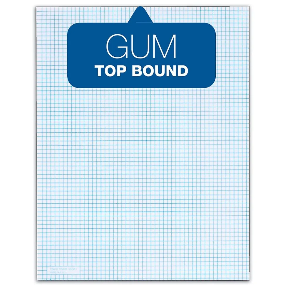 TOPS Graph Pad, 8.5" x 11", Quad Ruled, White, 50 Sheets/Pad (33051)