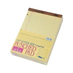 TOPS Legal Notepad, 8.5" x 11.75", Wide Ruled, Canary Yellow, 50 Sheets/Pad, 12 Pads/Pack (TOP 75351)