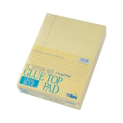 TOPS Legal Notepads, 8.5" x 11", Wide, Canary, 50 Sheets/Pad, 12 Pads/Pack (TOP 7522)