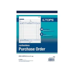 TOPS 3-Part Carbonless Purchase Requisitions, 8.38"L x 10.69"W, 50 Sets/Book (46147)