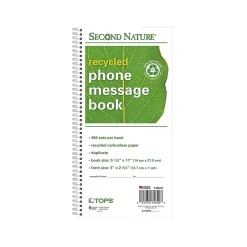 TOPS® Phone Message Book, Ruled, 2-Part, 11" x 5 1/2" White/White, (74620)