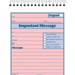 TOPS Phone Message Pad, 4-1/4" x 5-1/2", White/Canary, 50 Sheets/Pad (4010)