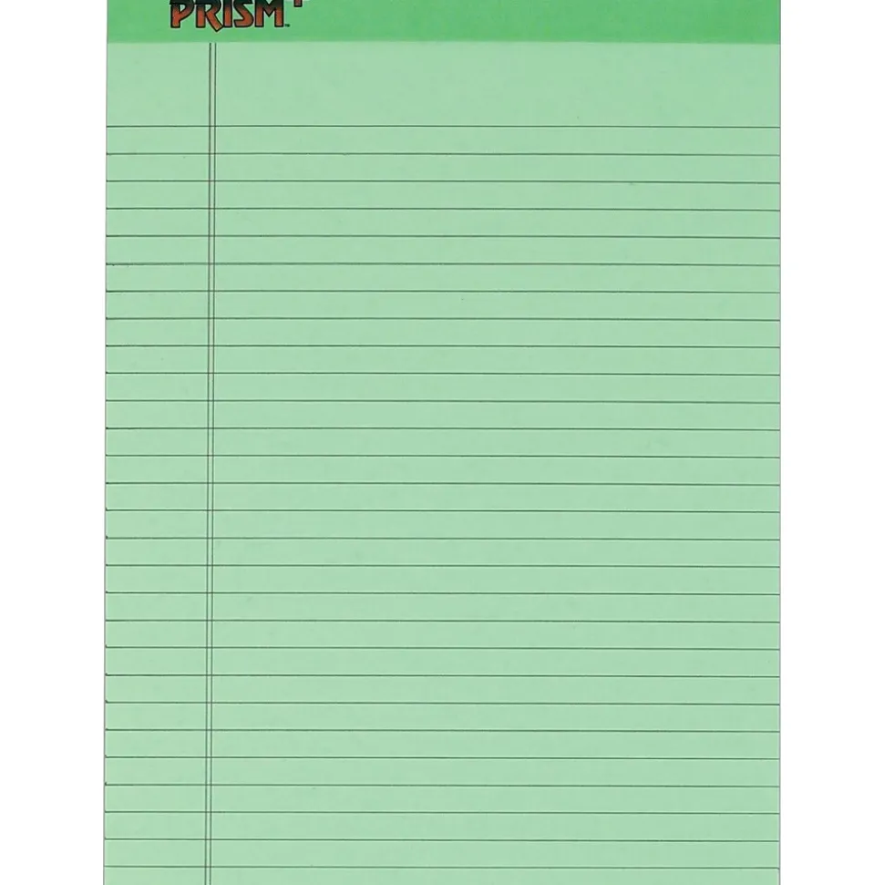 TOPS® Prism+™ Legal Pad, Green, Legal Ruled, 8 1/2" x 11 3/4", 50 Sheets/Pad, 12/Pk