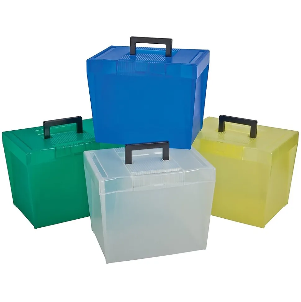 Tops Products Pendaflex Frosted Plastic File Box, Color Varies, Letter Size (ESS20881)