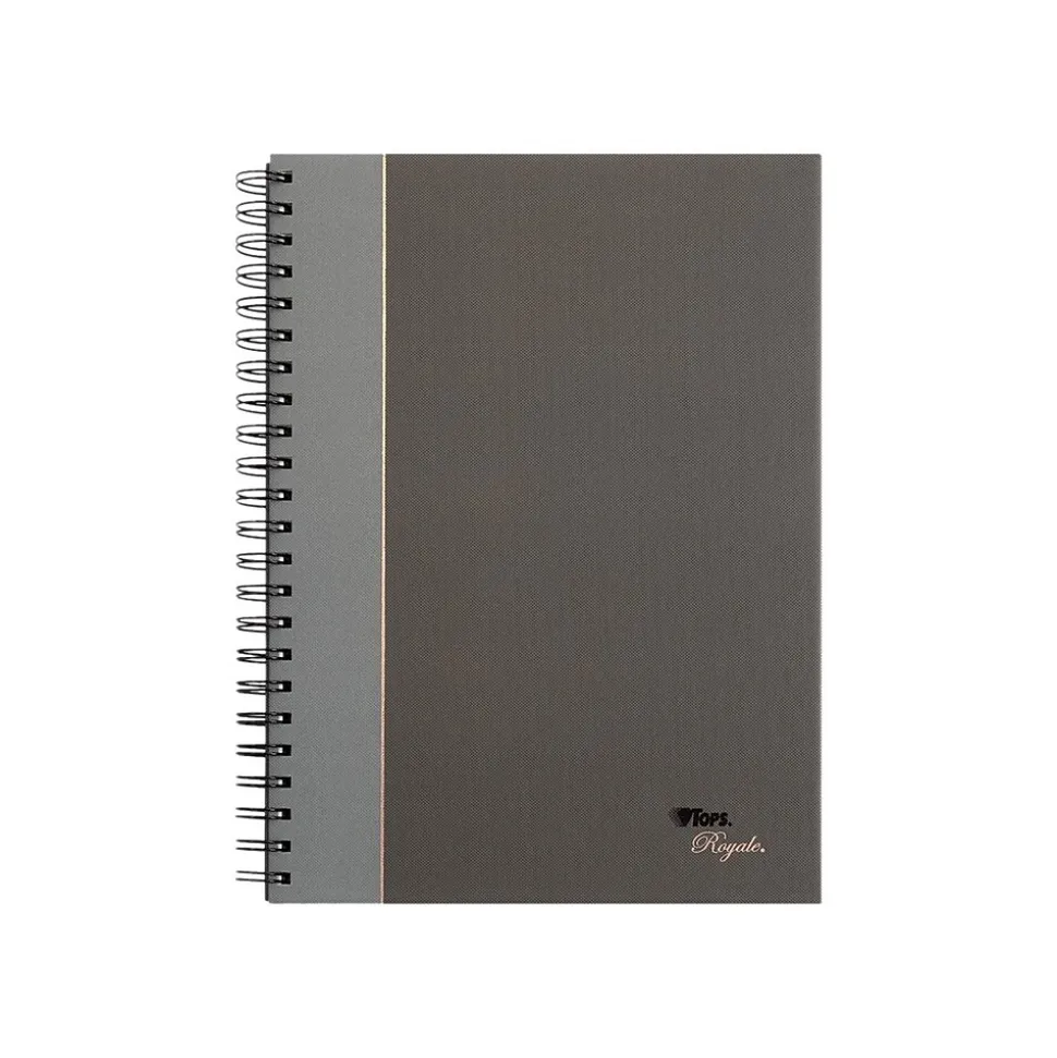 TOPS Royale Professional Notebooks, 8.25" x 11.75", College Ruled, 96 Sheets, Gray/Silver (25332)