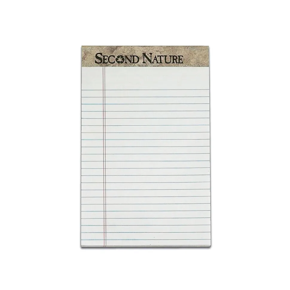 TOPS Second Nature Notepads, 5" x 8", Narrow, White, 50 Sheets/Pad, 12 Pads/Pack (74830)