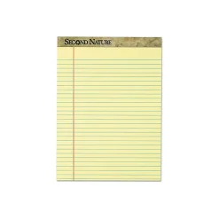 TOPS Second Nature Notepads, 8.5" x 11.75", Wide, Canary, 50 Sheets/Pad, 12 Pads/Pack (74890)